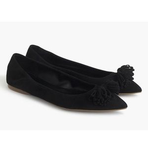 J.Crew Lottie Tassel flats - Black Suede
